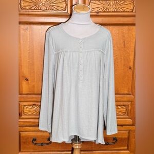 Wonderly Soft Blue Button-Up Tunic
